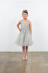 Vestido bordado de diamantes de imitación de espagueti doble multicolor para niñas grandes 4-16